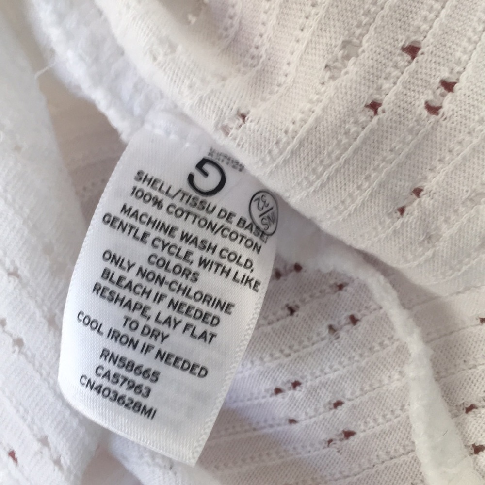 Carlson Pointelle Peasant top NWT size M in white - Picture 6 of 6